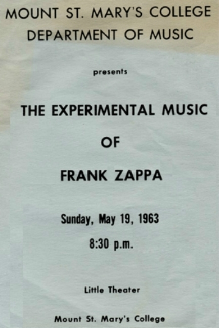 Concerto al Mount St. Mary’s College il 19 maggio 1963